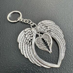 NWT Large Silver Angel Wing Keychain Purse Charm